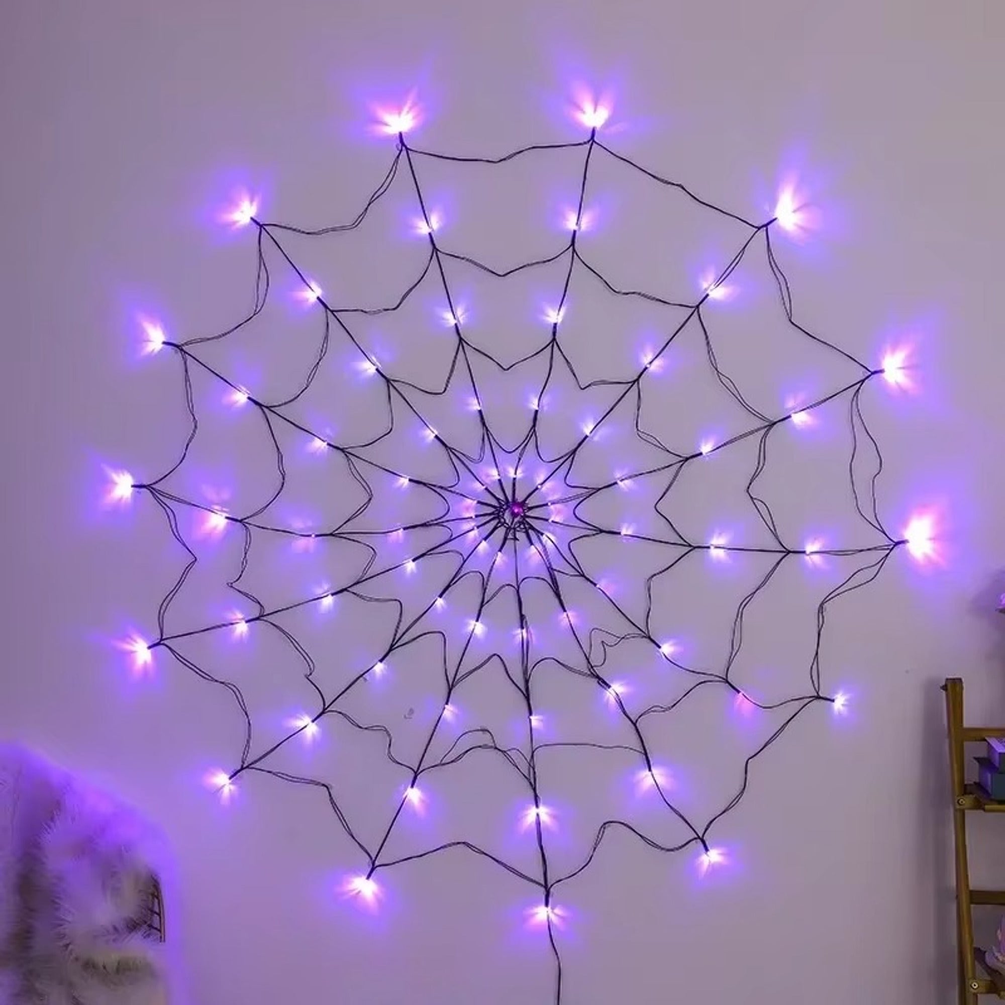 Halloween Spider Web Lights Outdoor Decoration With Remote Control USB - Image 5