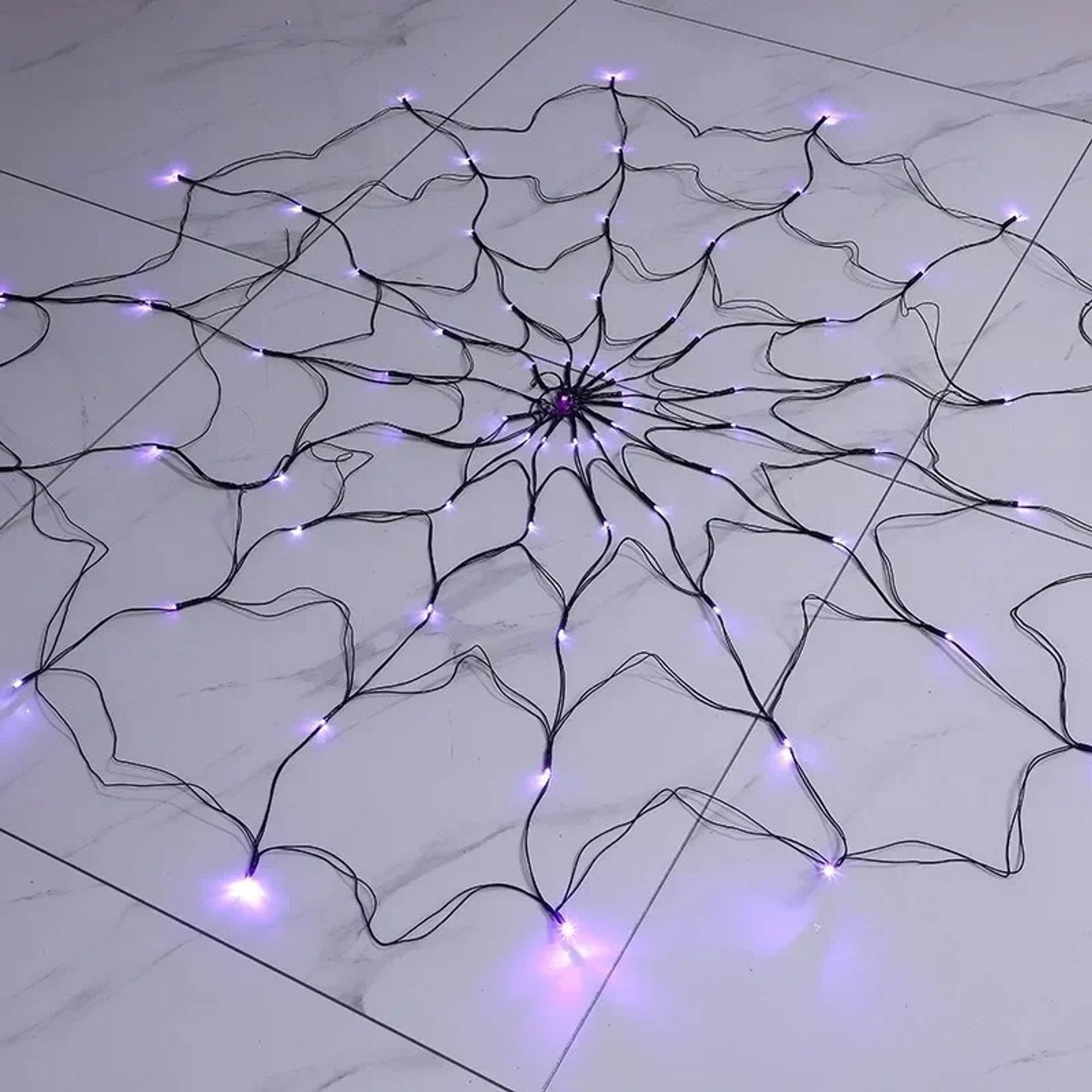 Halloween Spider Web Lights Outdoor Decoration With Remote Control USB - Image 6