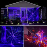 Halloween Spider Web Lights Purple LED Outdoor Lighting Modes Decoration - Image 1