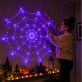 Halloween Spider Web Lights Purple LED Outdoor Lighting Modes Decoration - Image 6