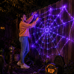 Halloween Spider Web Lights Purple LED Outdoor Lighting Modes Decoration - Image 9