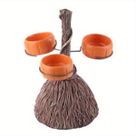 Halloween Table Decorations Broomstick Serving Bowl Set In Resin - Image 4