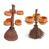 Halloween Table Decorations Broomstick Serving Bowl Set In Resin - Image 5