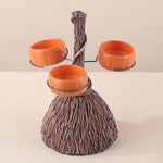 Halloween Table Decorations Broomstick Serving Bowl Set In Resin - Image 1