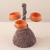 Halloween Table Decorations Broomstick Serving Bowl Set In Resin - Image 1