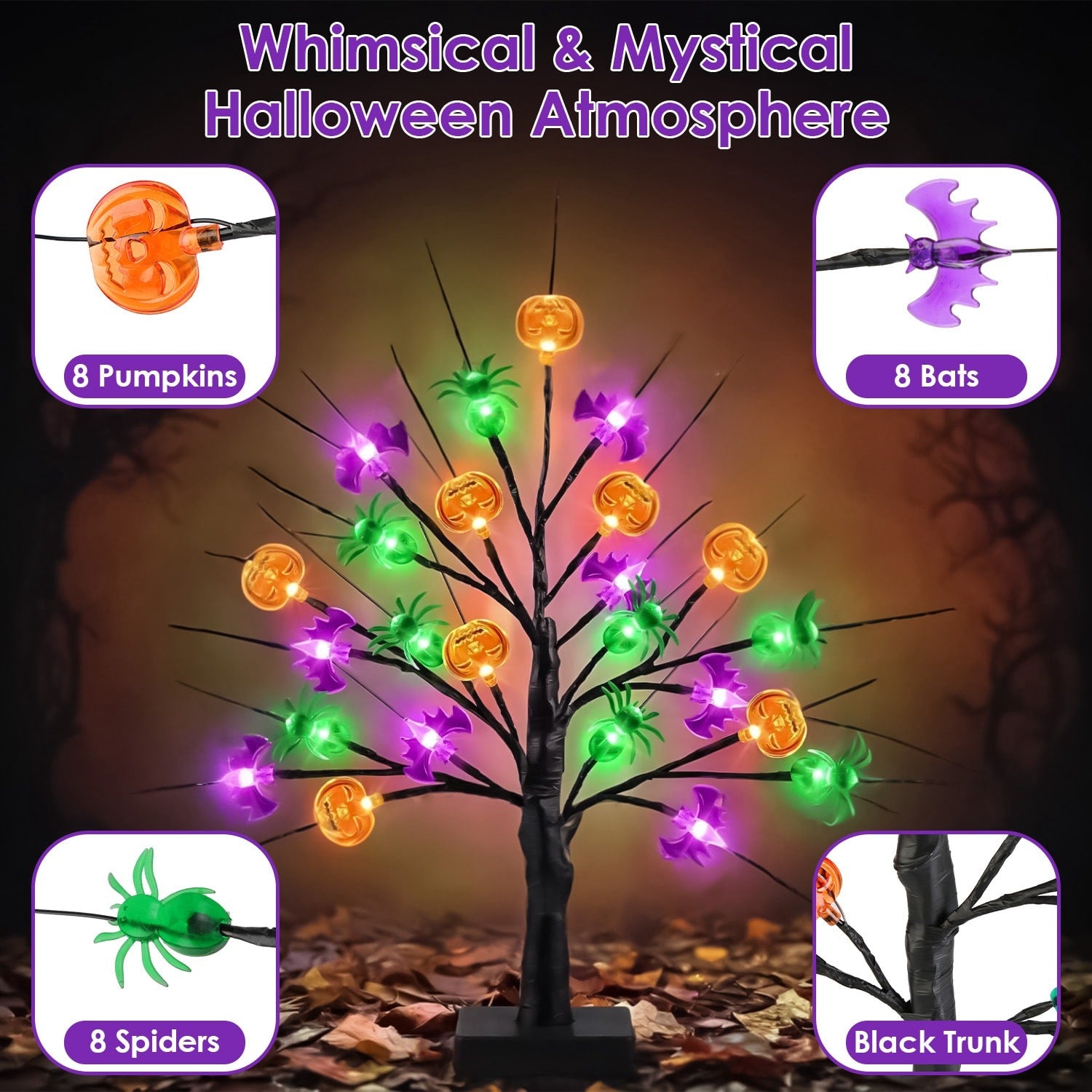 Halloween Table Decorations With LED Lighted Adjustable Twig Tree - Image 10