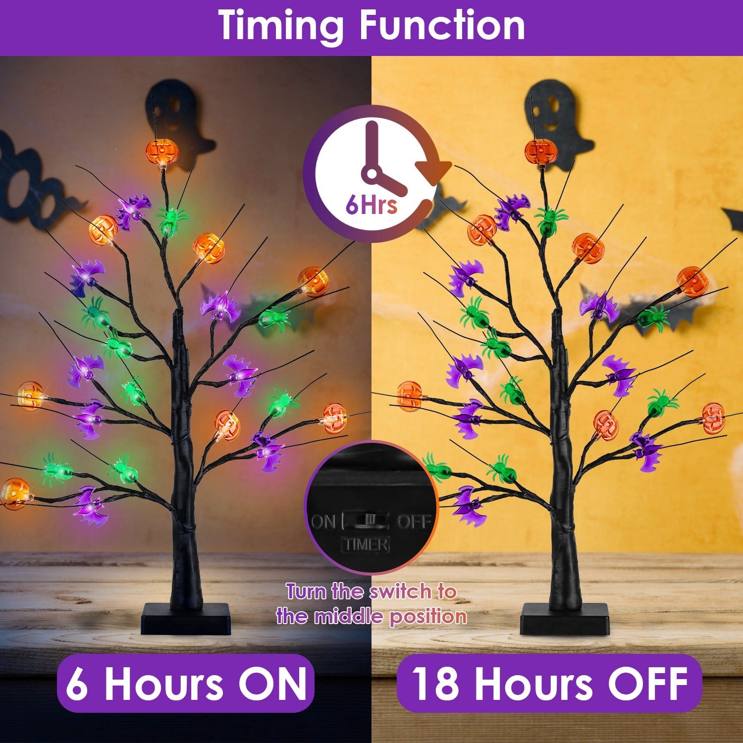 Halloween Table Decorations With LED Lighted Adjustable Twig Tree - Image 5