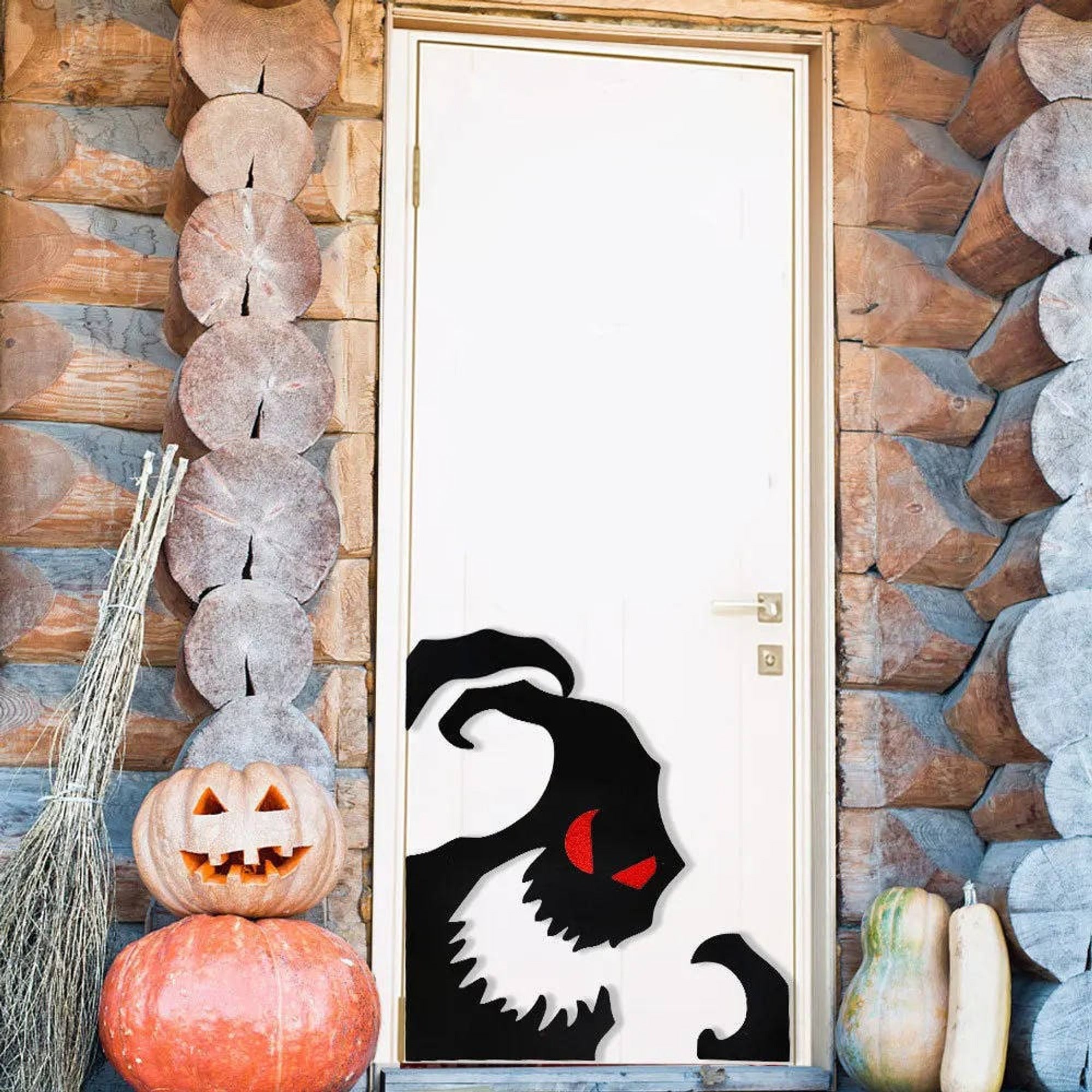 Halloween Window Decals Black Silhouette With Red Eyes Spooky Monster Cutout For Windows And Doors - Image 3