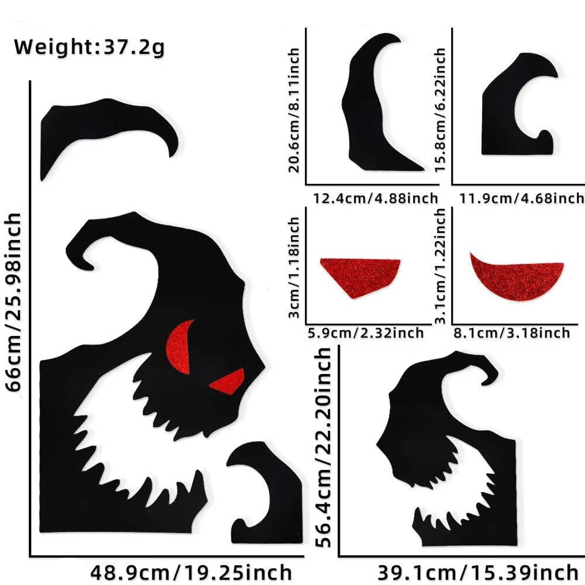 Halloween Window Decals Black Silhouette With Red Eyes Spooky Monster Cutout For Windows And Doors - Image 4