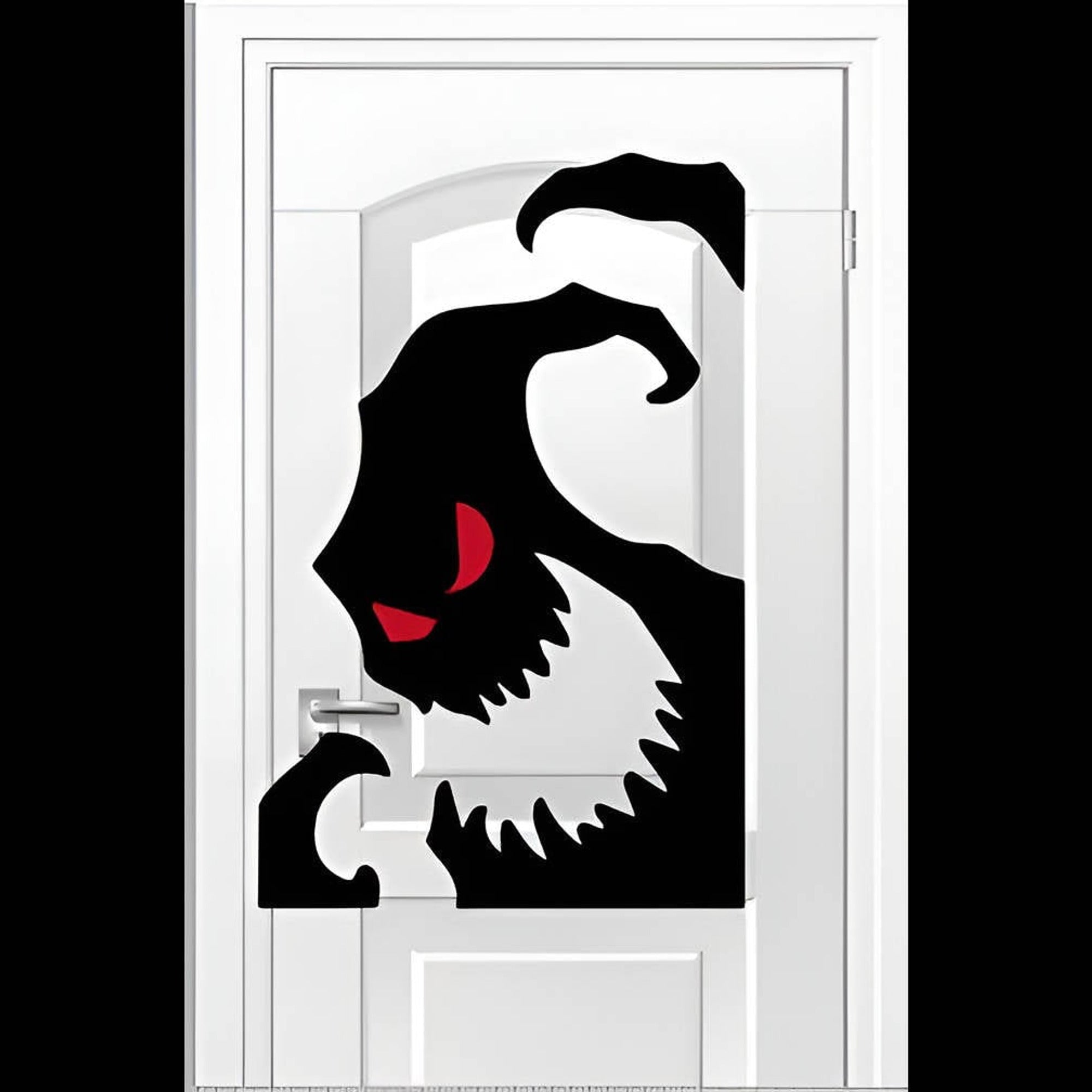 Halloween Window Decals Black Silhouette With Red Eyes Spooky Monster Cutout For Windows And Doors - Image 2