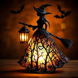 Halloween Witch Lantern Battery Operated LED Night Light Halloween Lanterns & Candlelight - Image 2