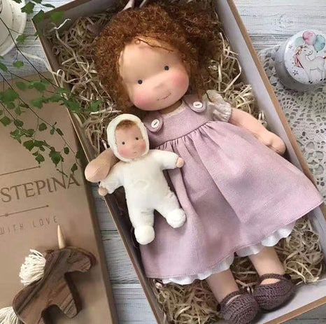 Handmade Waldorf Doll For Children With Loving Details - Image 9
