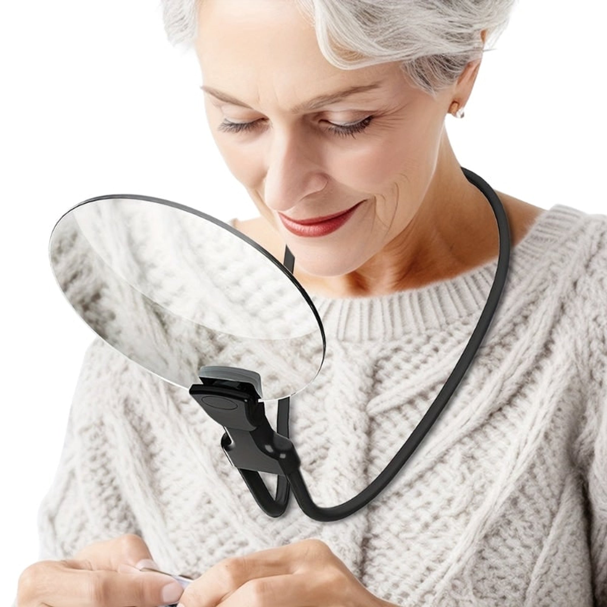 Hands Free Magnifier Lightweight Magnifying Glass For Crafts And Reading With Flexible Neckband - Image 1