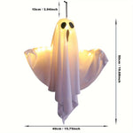 Hanging Halloween Decorations 3 Warm Glowing LED Ghosts For Outdoor Yard Display - Image 2