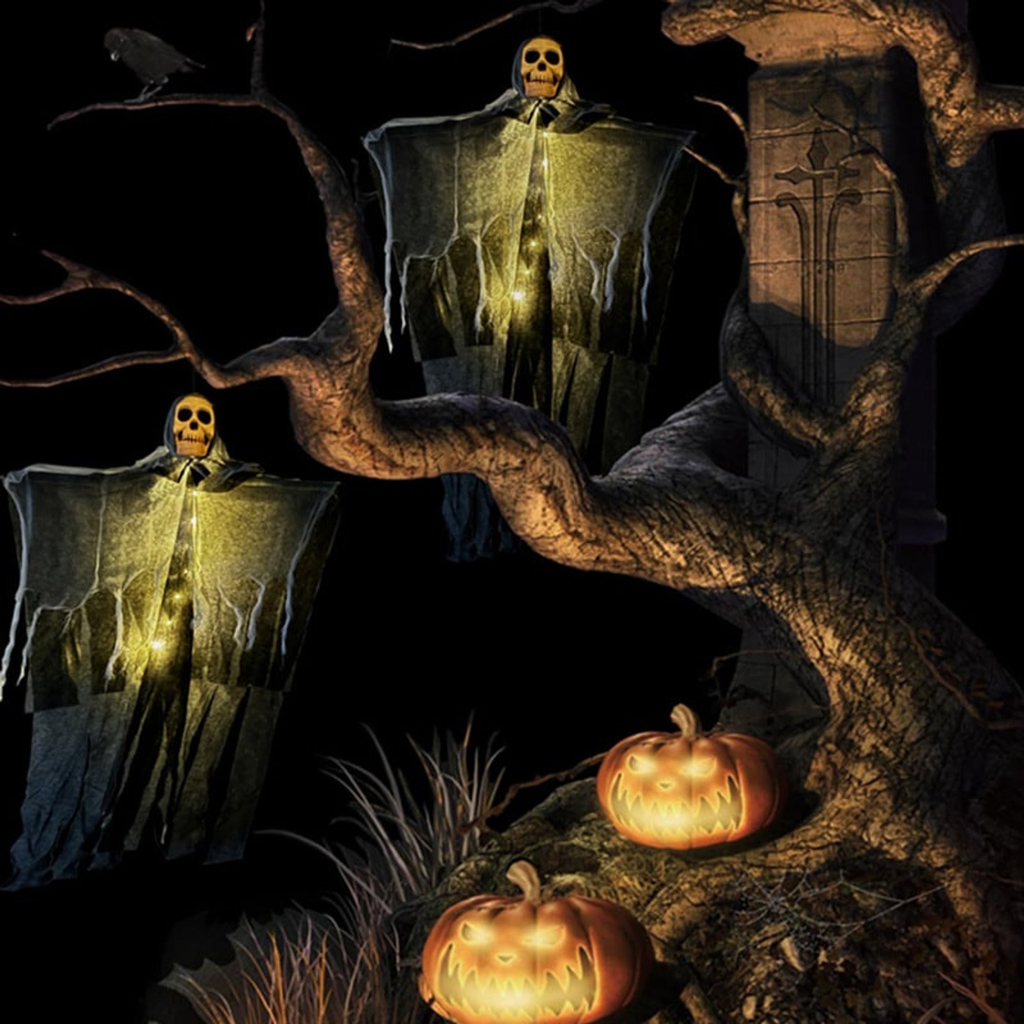 Hanging Halloween Decorations Horror Ghost Skull Skeleton Prop For Outdoor Yard Party - Image 4