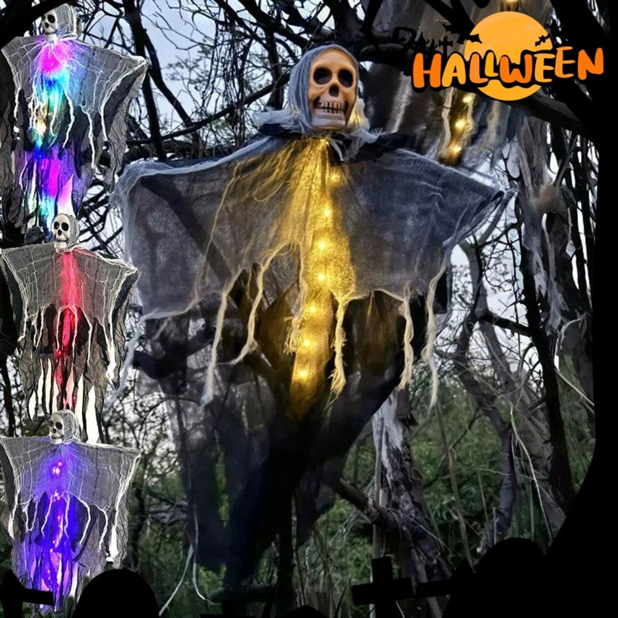 Hanging Halloween Decorations Horror Ghost Skull Skeleton Prop For Outdoor Yard Party - Image 9