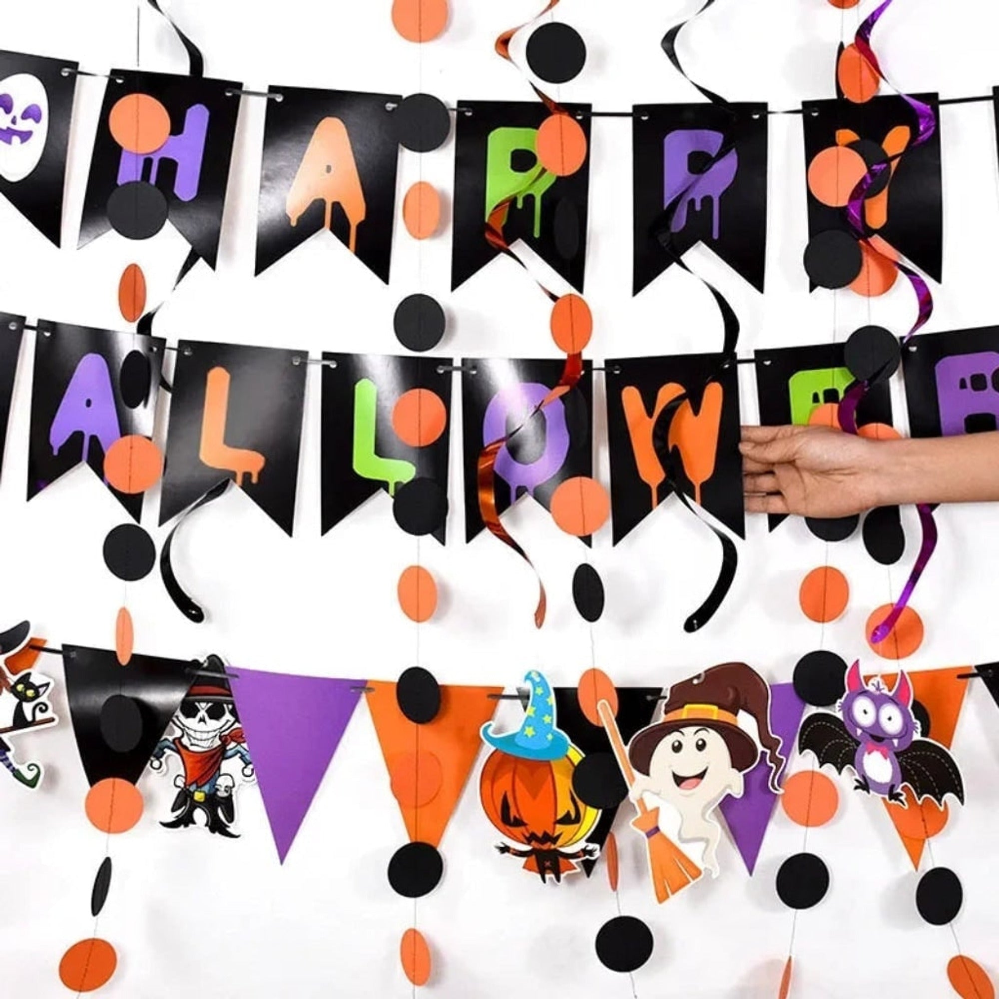 Hanging Halloween Decorations Party Banner Kit With Swirls And Outdoor Wall Decor - Image 3