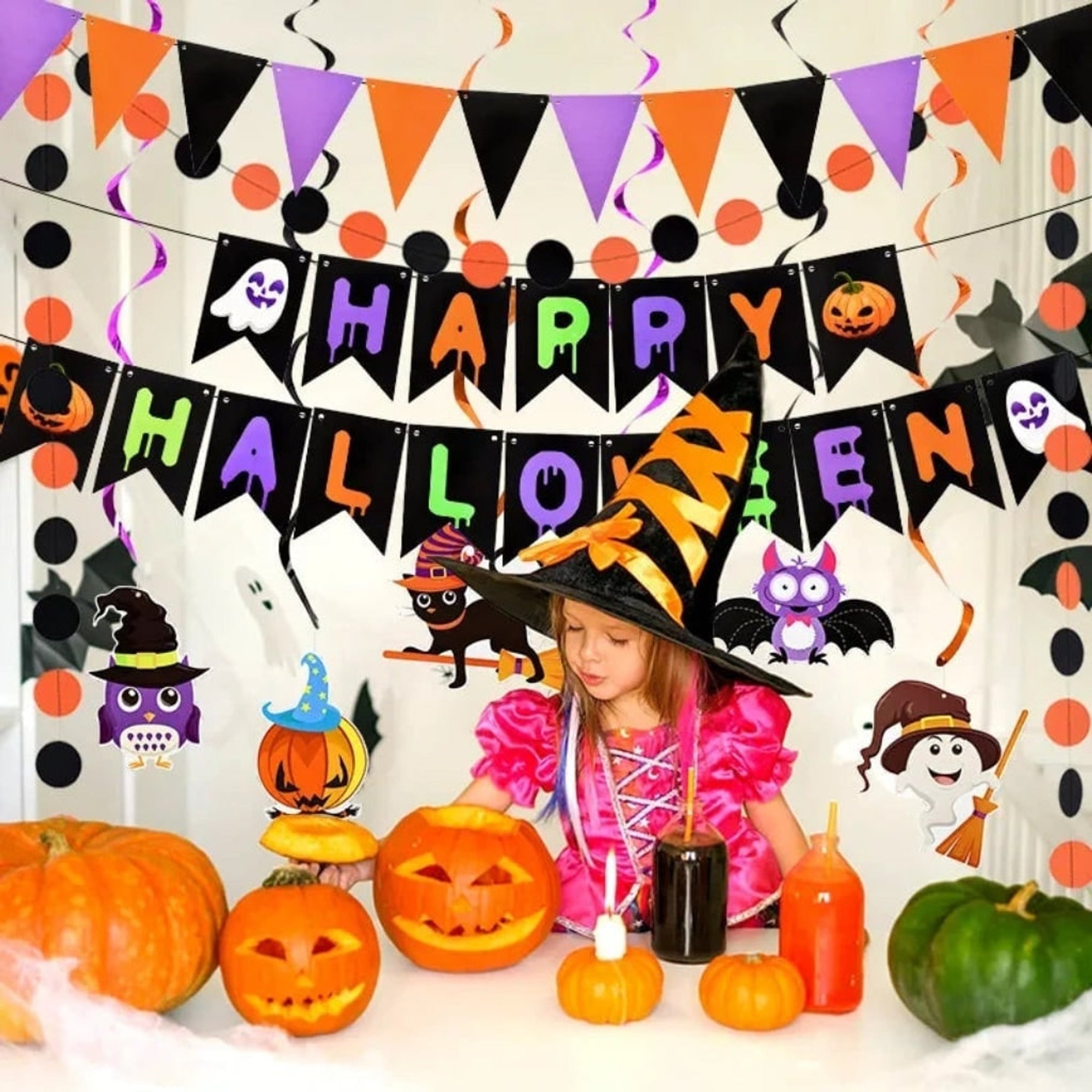Hanging Halloween Decorations Party Banner Kit With Swirls And Outdoor Wall Decor - Image 4