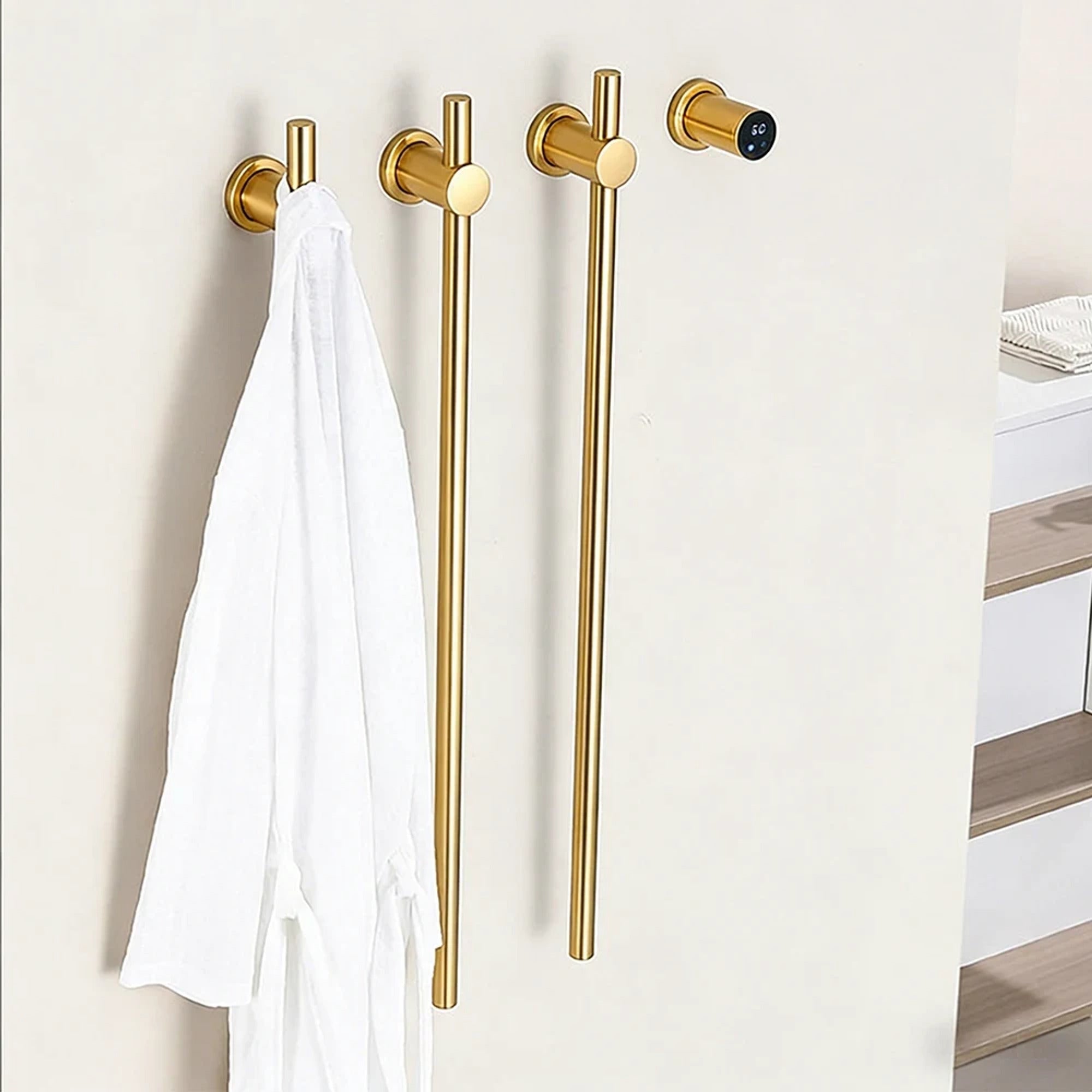 Heated Towel Rack Wall Mounted Bathroom Warmer Rail Stainless Steel With Digital Control - Image 2