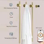 Heated Towel Rack Wall Mounted Bathroom Warmer Rail Stainless Steel With Digital Control - Image 5