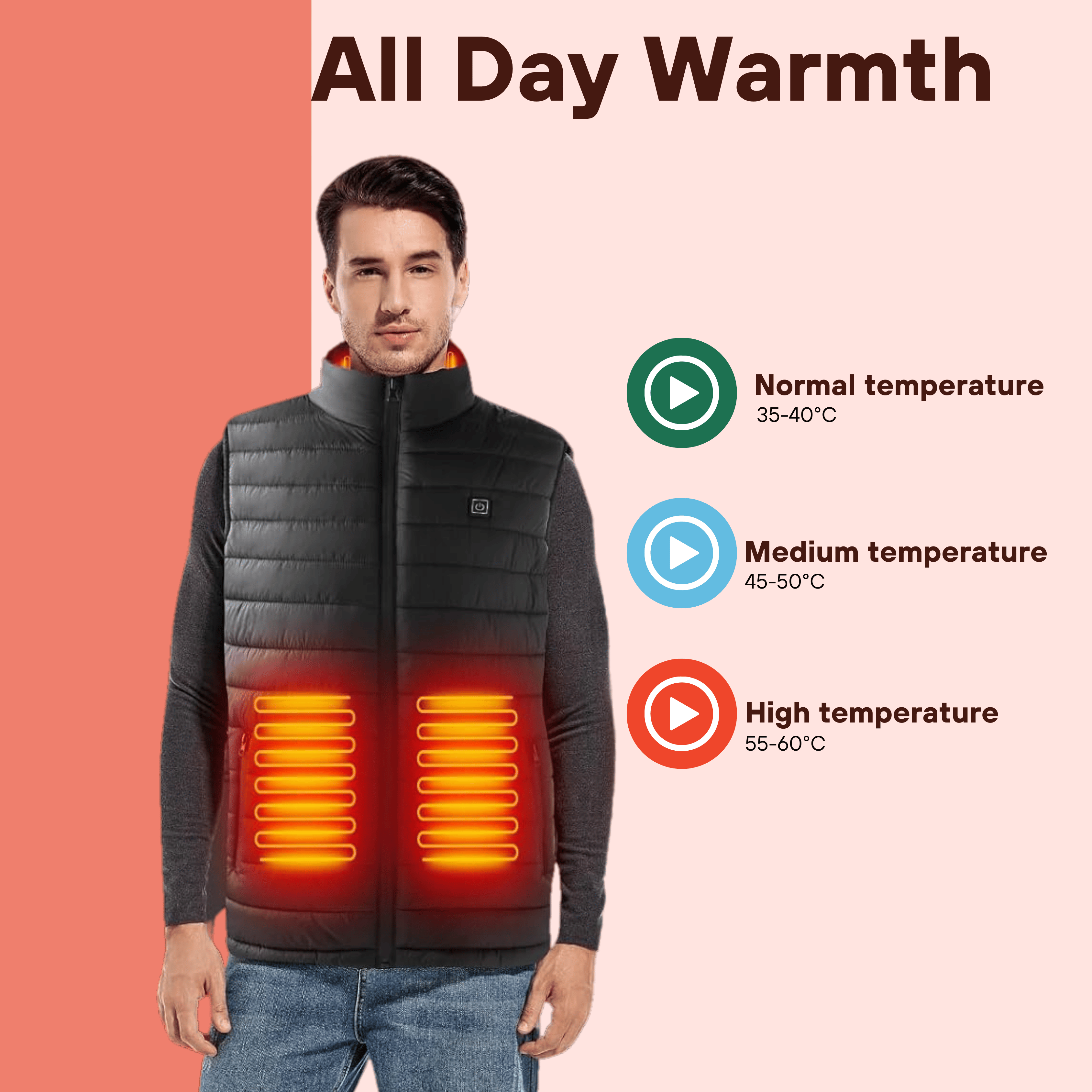 Heated Vest For Men With Rechargeable Battery and Water-Resistant Quilted Design - Image 7