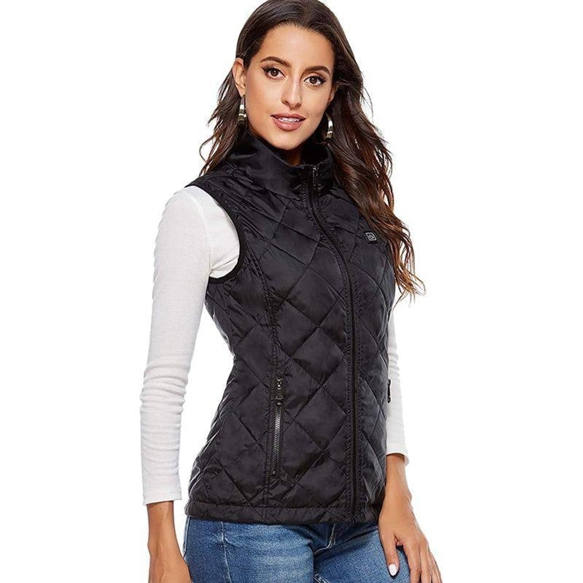Heated Vest Women's Electric USB Rechargeable With Battery-Powered Heating Elements And Diamond-Quilted Exterior - Image 3