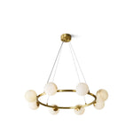 Helix Alabaster Halo Globe Chandeliers - Image 1