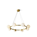 Helix Alabaster Halo Globe Chandeliers - Image 1