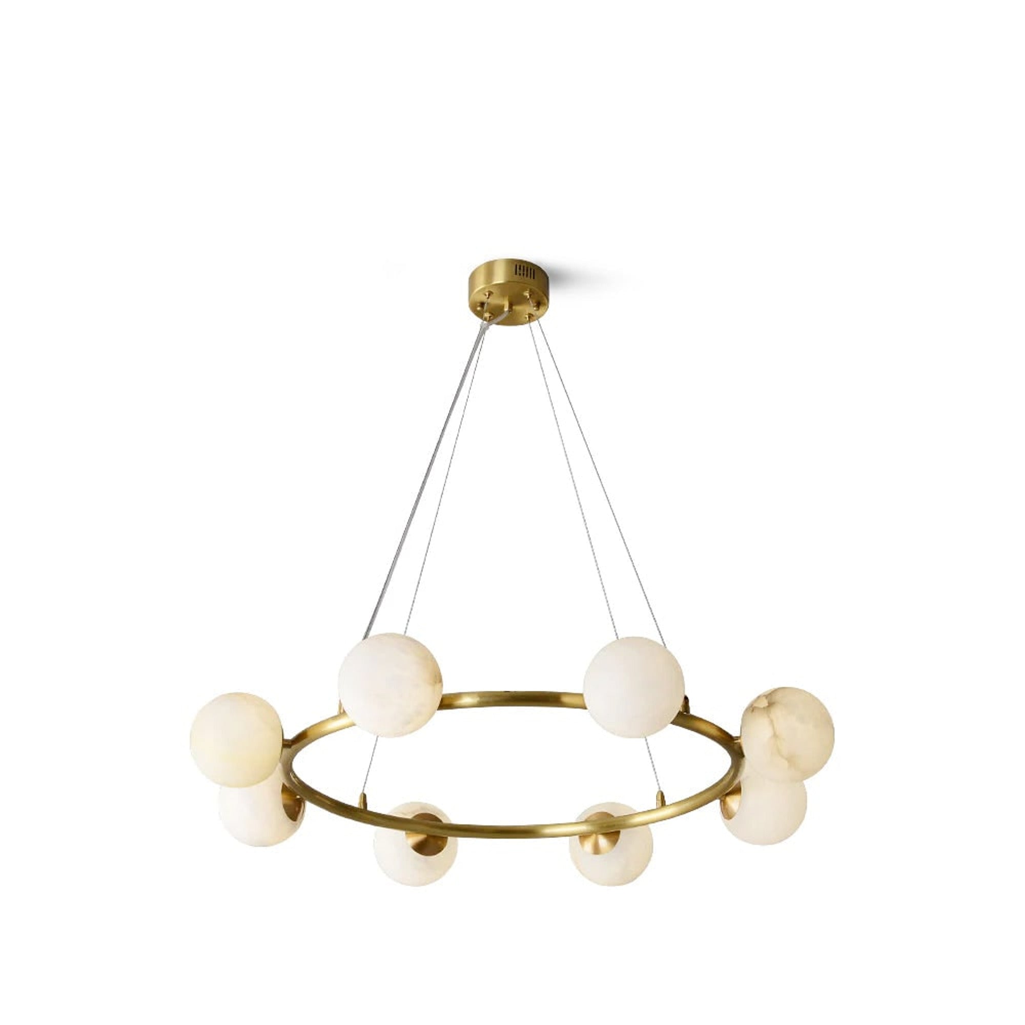Helix Alabaster Halo Globe Chandeliers - Image 1
