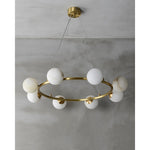 Helix Alabaster Halo Globe Chandeliers - Image 11
