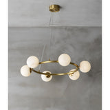 Helix Alabaster Halo Globe Chandeliers - Image 2