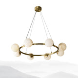 Helix Alabaster Halo Globe Chandeliers - Image 5