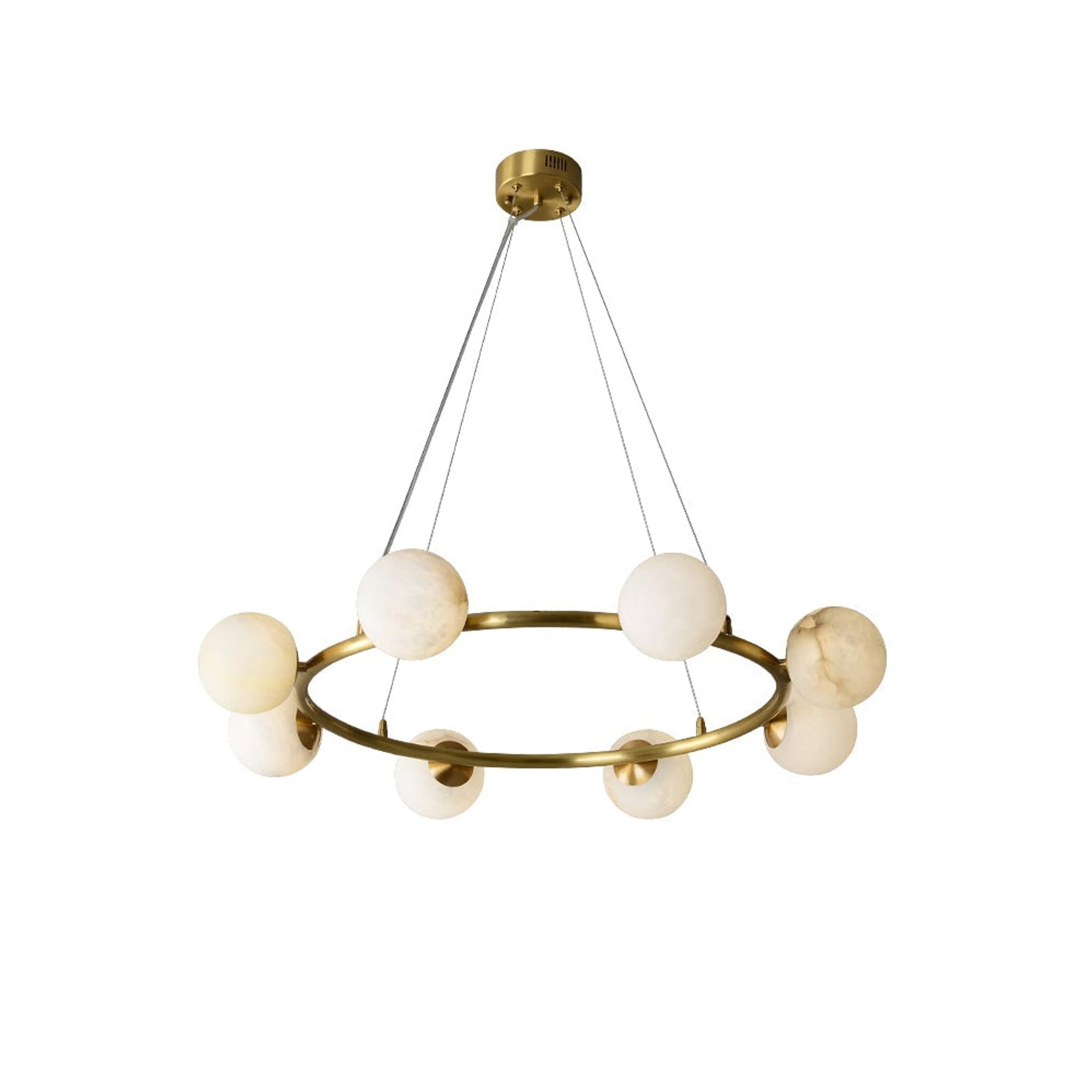 Helix Alabaster Halo Globe Chandeliers - Image 6