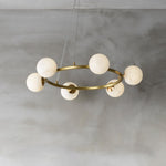 Helix Alabaster Halo Globe Chandeliers - Image 7