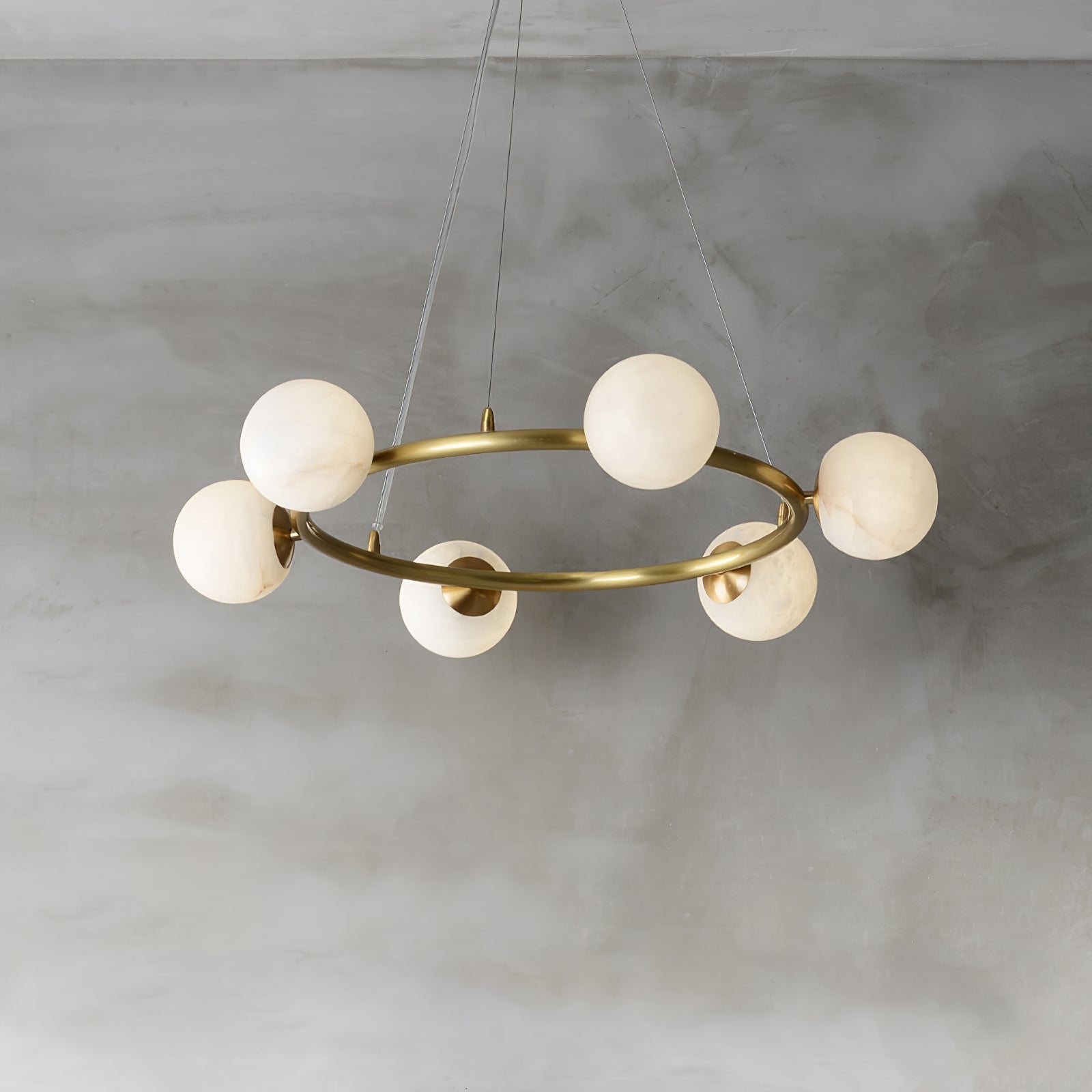 Helix Alabaster Halo Globe Chandeliers - Image 7