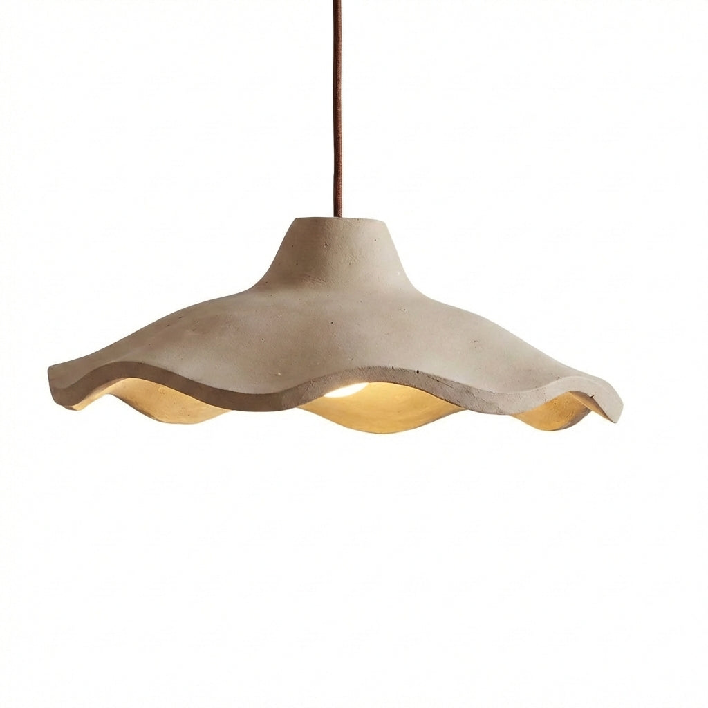 Japanese Vintage Cement Flower Pendant Light | 1-Light Lasson Living
