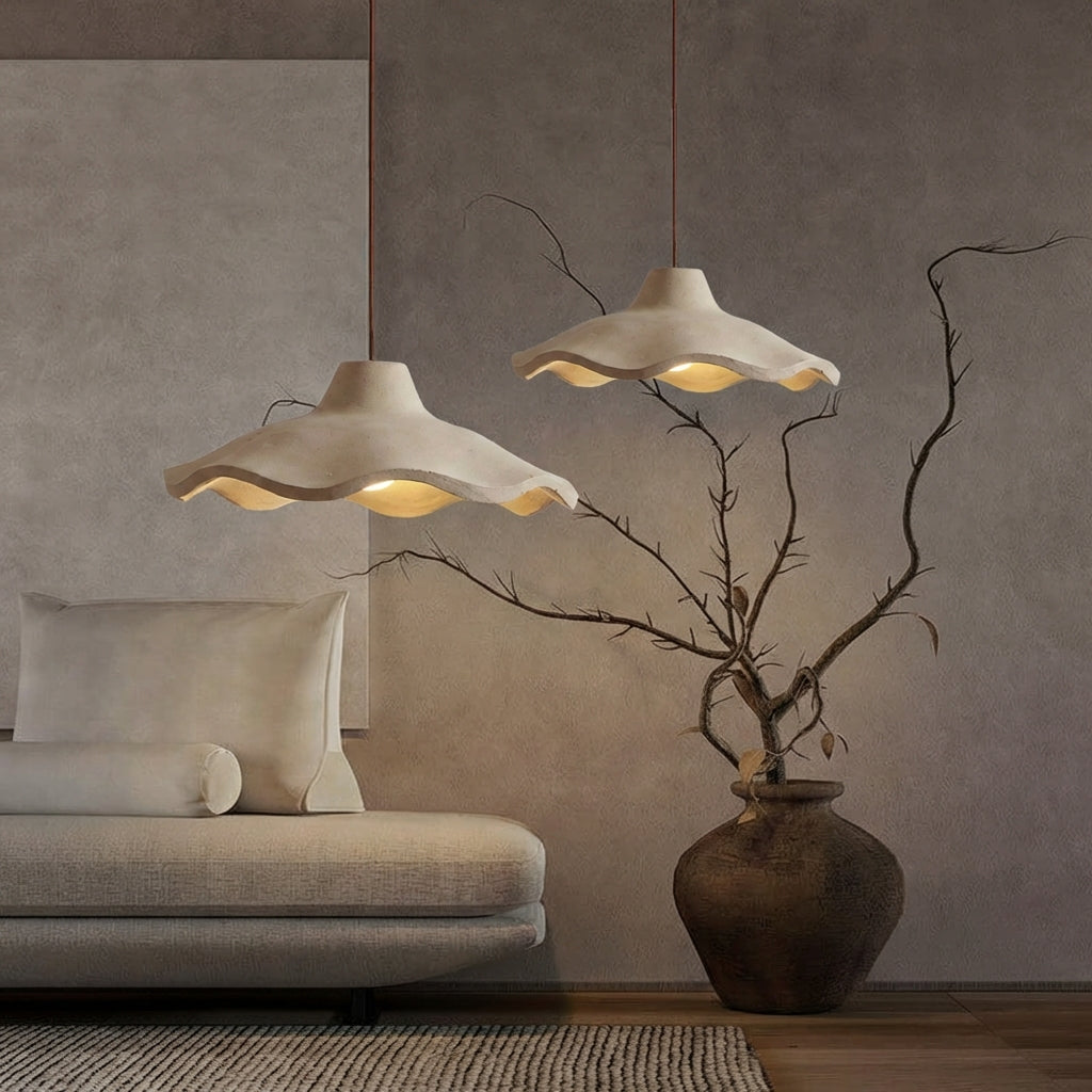 Japanese Vintage Cement Flower Pendant Light | 1-Light Lasson Living