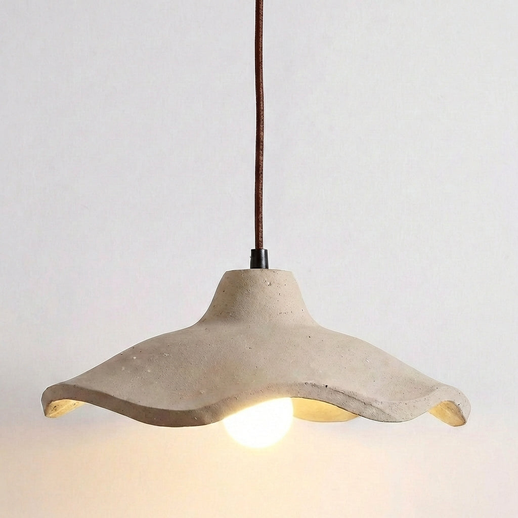 Japanese Vintage Cement Flower Pendant Light | 1-Light Lasson Living