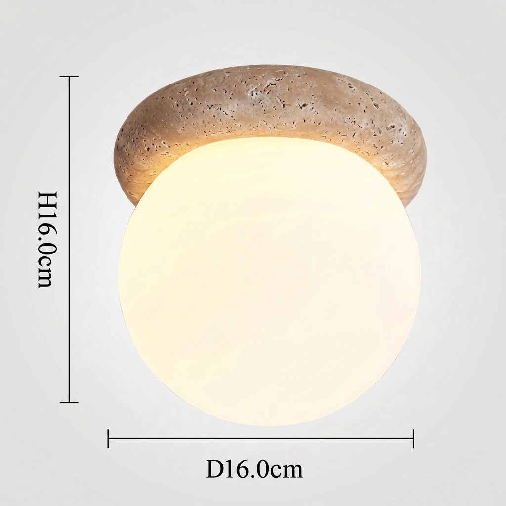 Modern Travertine Stone Round Outdoor Wall Light LED 1-Light Lasson Living