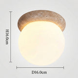 Modern Travertine Stone Round Outdoor Wall Light LED 1-Light Lasson Living