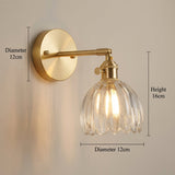 Vintage Brass Tulip Glass Wall Sconce 1-Light Lasson Living