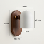 Nordic Zen Walnut Metal Wall Sconce LED 1-Light Lasson Living