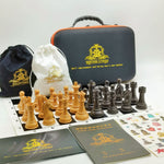 High-End Portable Resin Chess Set With Leather Board And Handbag - Image 7