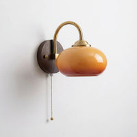 Modern Mid-Century Glass Globe Wall Sconce Lamp 1-Light Lasson Living