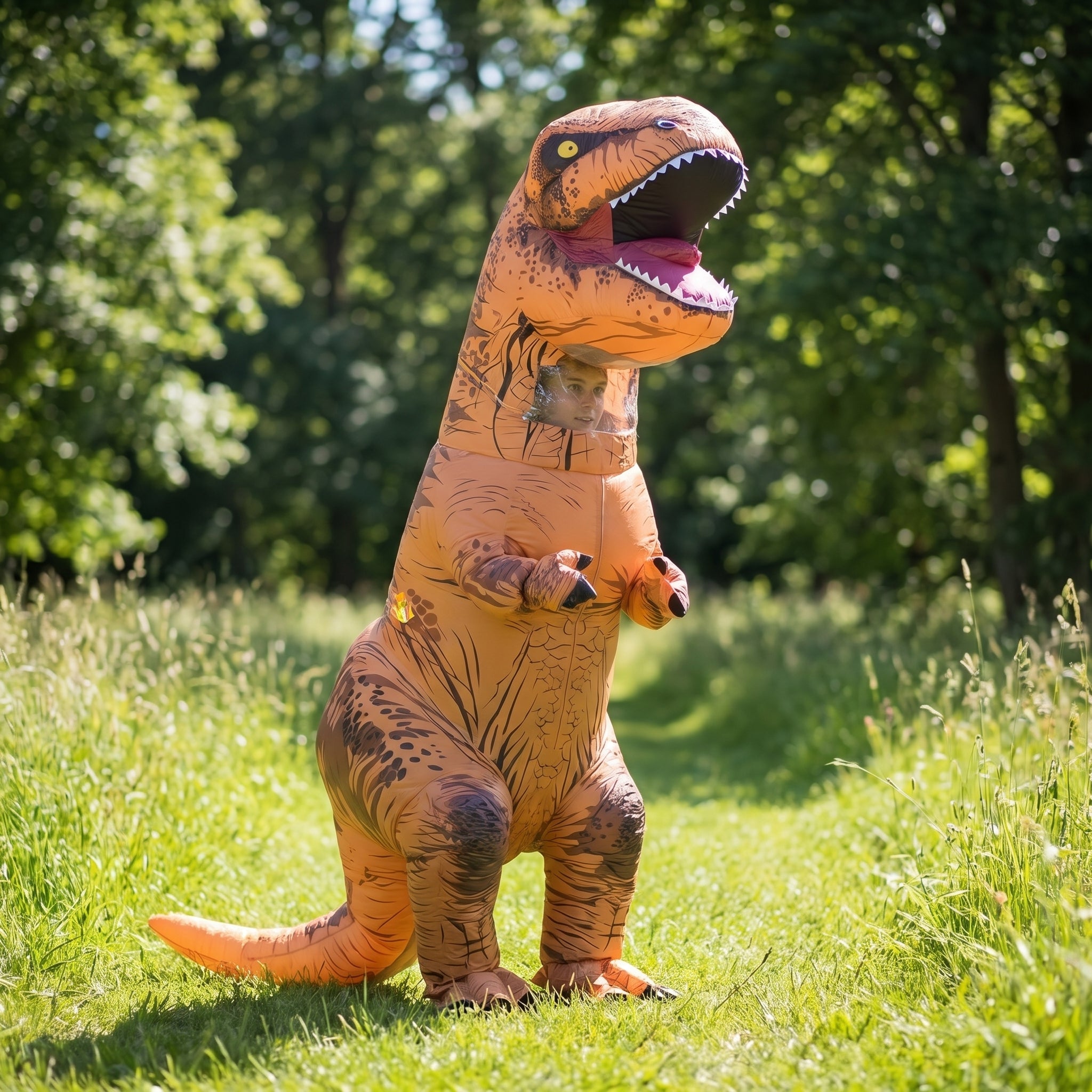 Halloween Inflatable Costume Dinosaur Blow Up T-Rex Outfit With Built-In Fan And Instant Inflation - hero