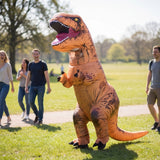 Halloween Inflatable Costume Dinosaur Blow Up T-Rex Outfit With Built-In Fan And Instant Inflation - in-use