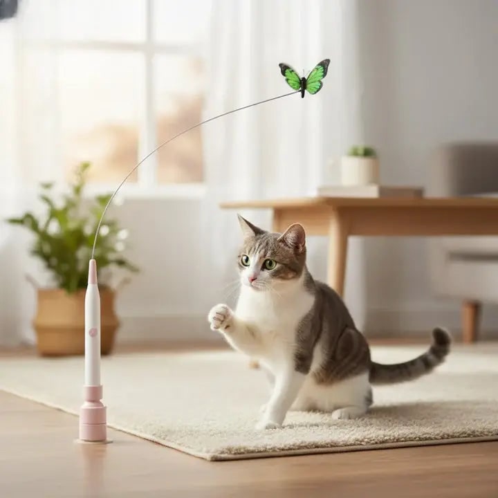 Interactive Butterfly Cat Toy With USB Rechargeable Food-Grade Silicone - Image 1