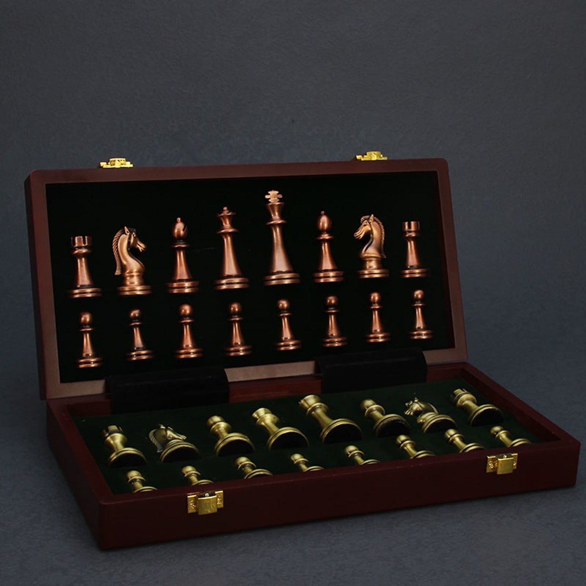 International Foldable Chess Set Portable Board Game With Alloy Pieces - Image 2
