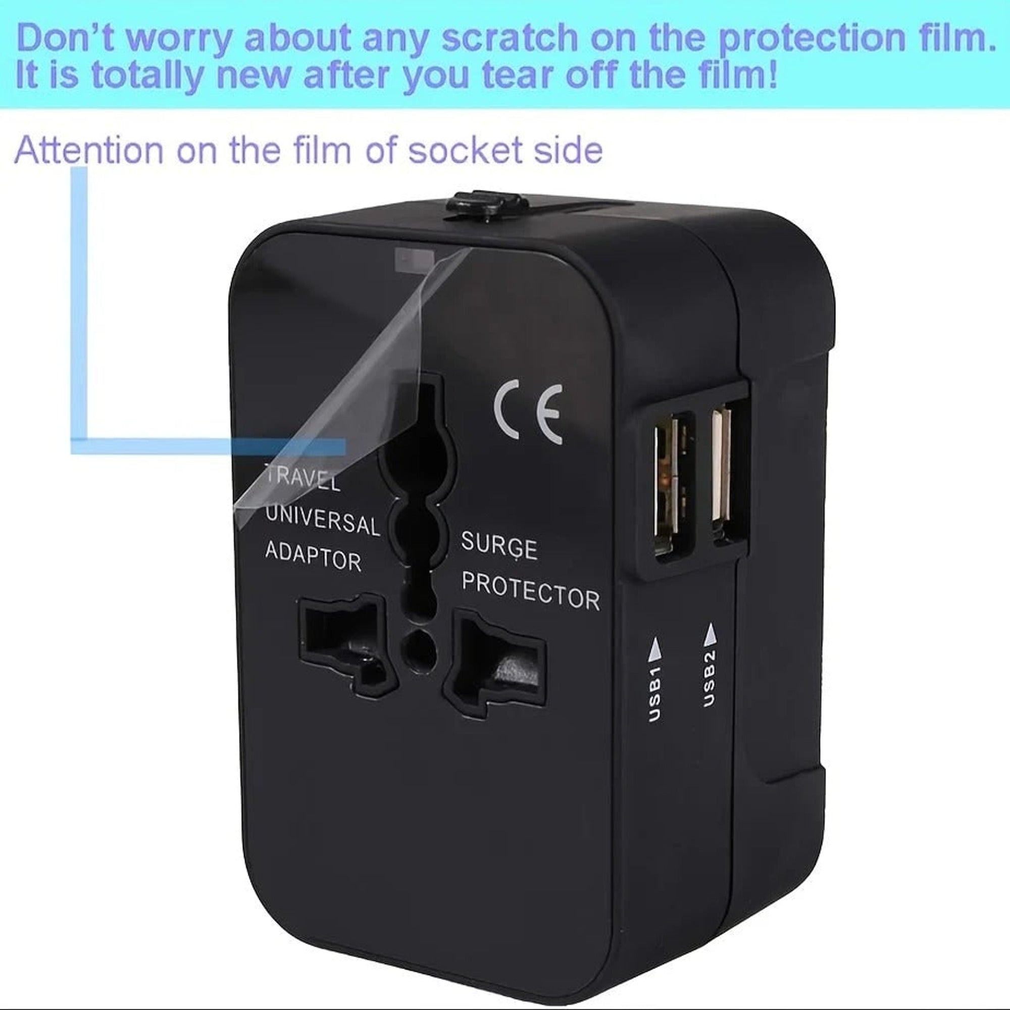 International Travel Adapter With Dual USB Charging Ports - Image 4