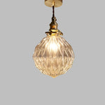 Vintage Copper Glass Globe Pendant Light 1-Light Lasson Living